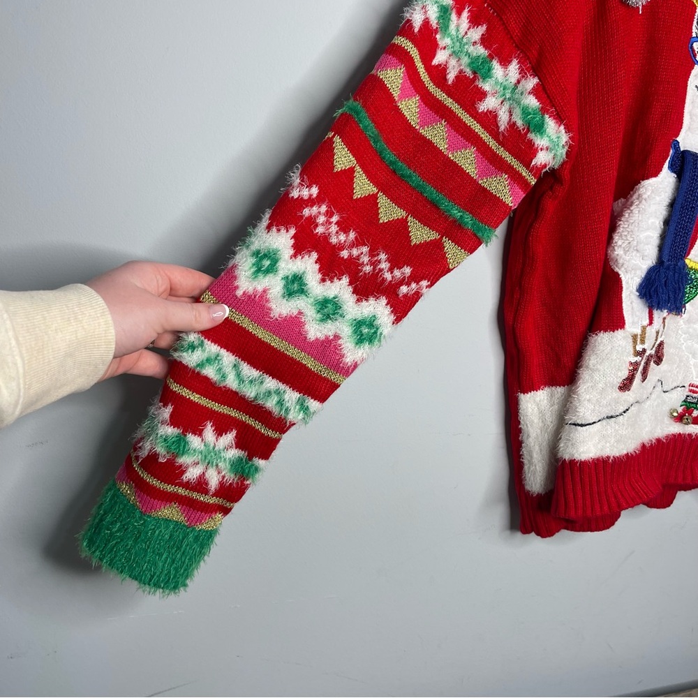It’s Our Time Red Llama Ugly Christmas Sweater (2X-Large) - Picture 2 of 5